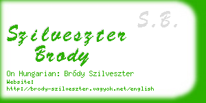 szilveszter brody business card