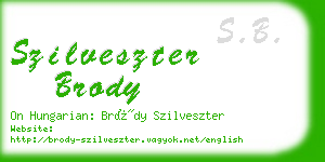 szilveszter brody business card